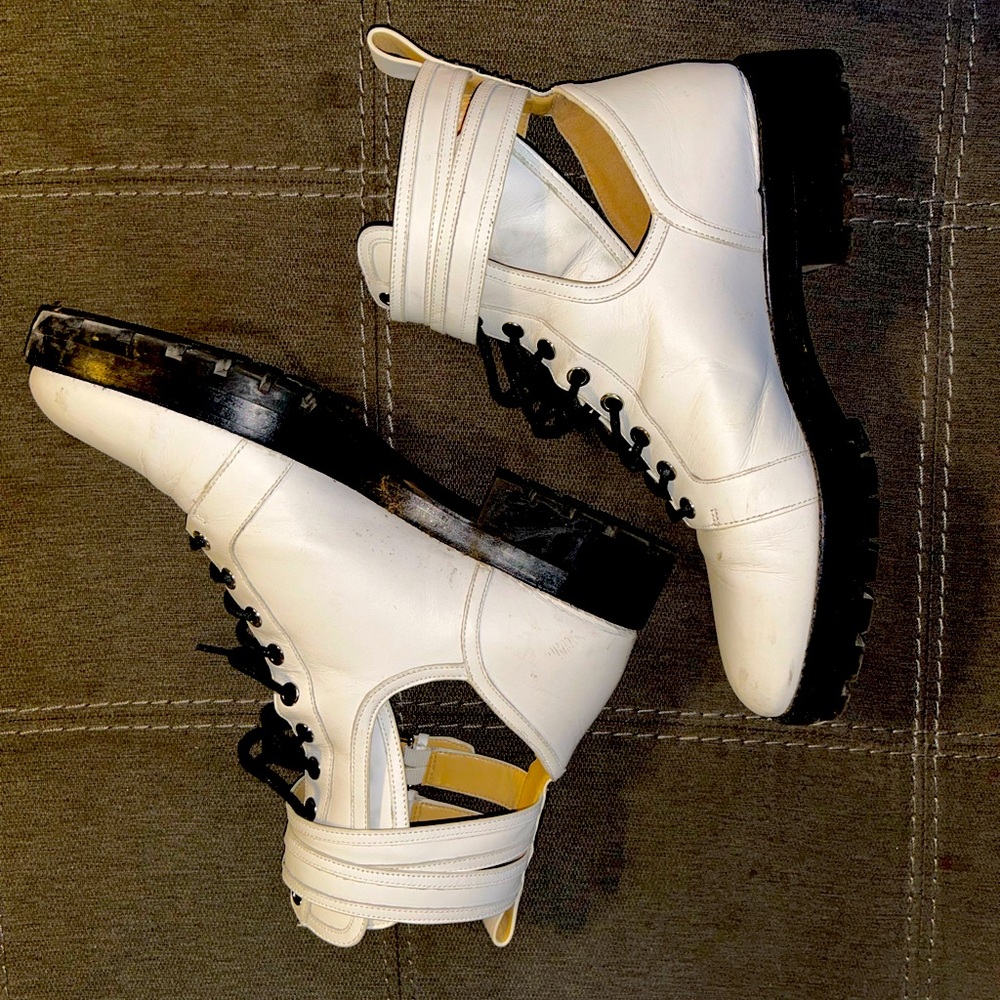 White michael kors boots